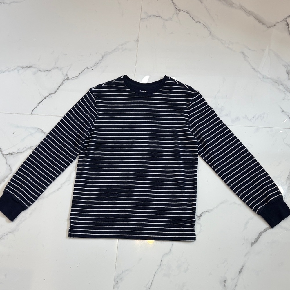 Men's Striped Sweater - Navy and White